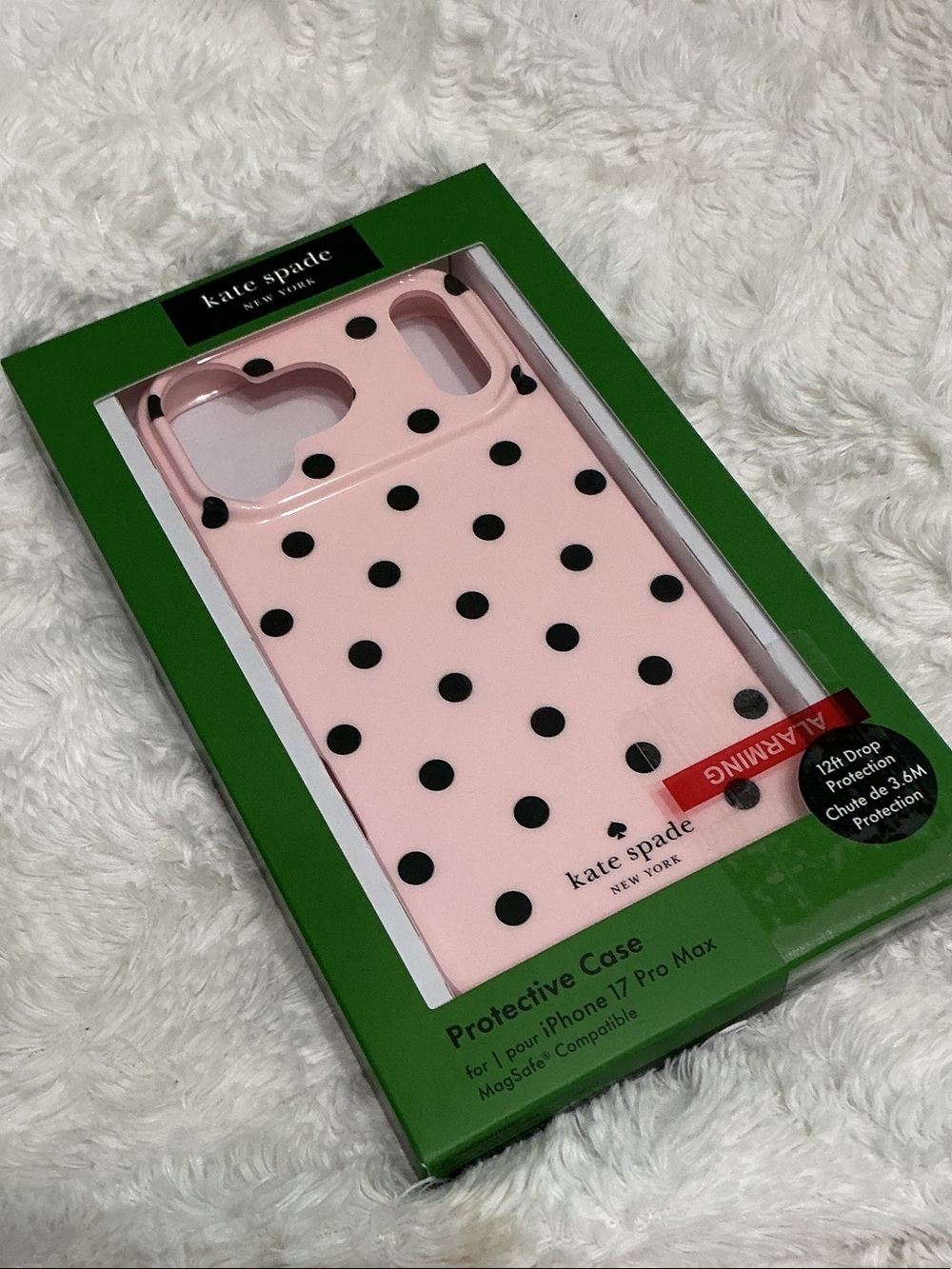 kate spade Pink with Black Polka Dot Protective iPhone 17 Pro Max Case